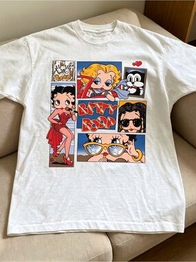 White Betty Boop funny Women Men T-shirt unisex